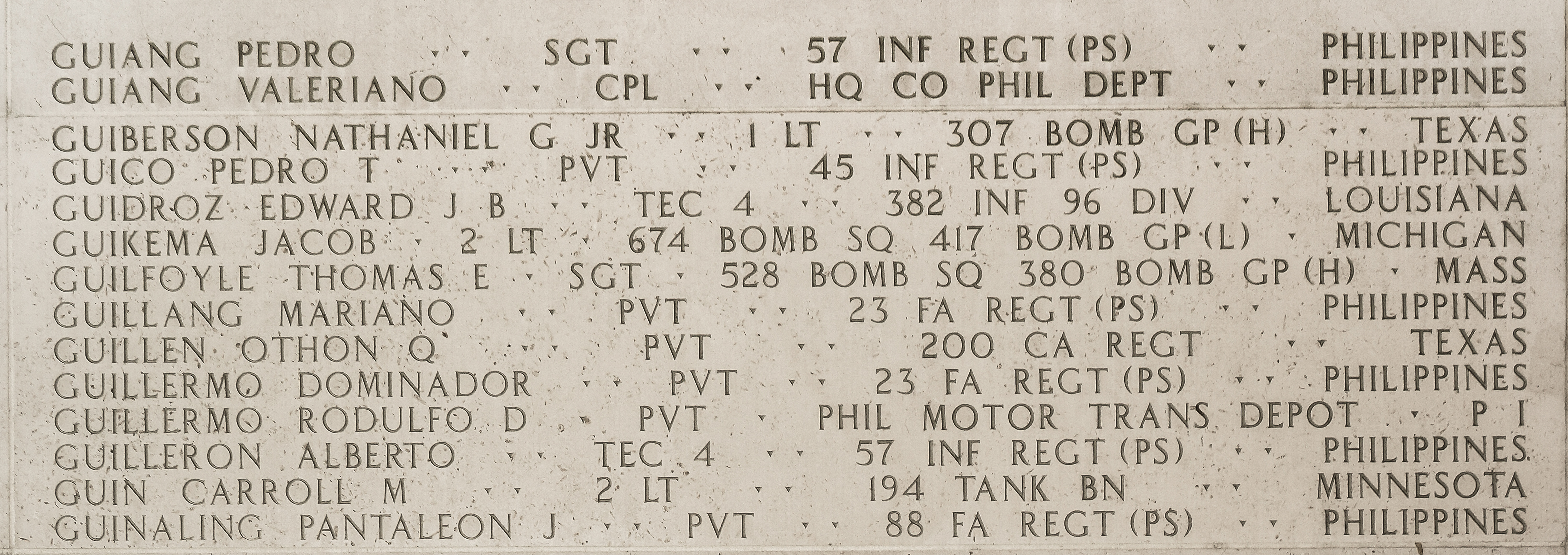 Rodulfo D. Guillermo, Private